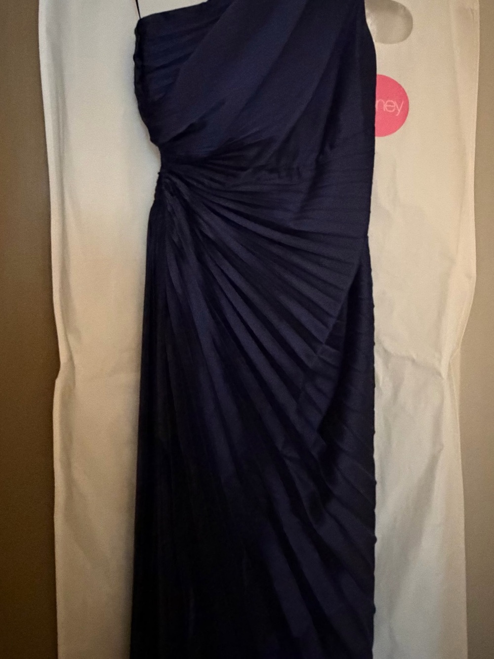Dress Forum One-Shoulder Navy Evening Gown